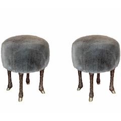 Pair of "Pieds De Bouc" Stools by Marc Bankowsky