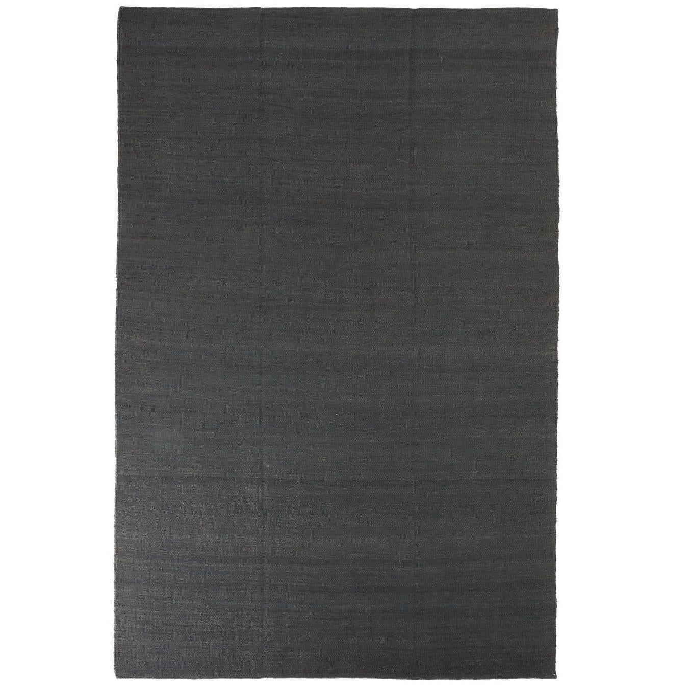 Charcoal Jute Dhurrie Rug For Sale