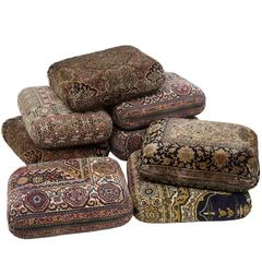 Set of Eight Early 20th Century Large Persian Cushions