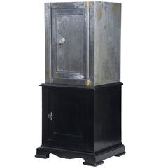 19th Century Polished Steel Safe on Stand