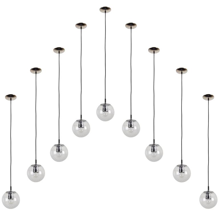 Set Of 15 Small Glass Globe Pendants By Raak At 1stdibs Want More Images
