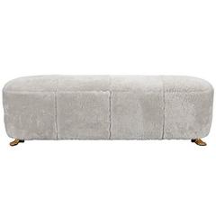 Foot Bench in Shearling Upholstery 12