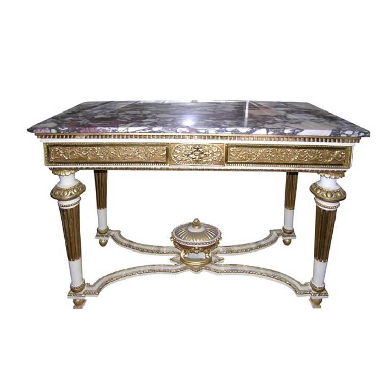 18th Century French Gilt and Painted Console Table For Sale