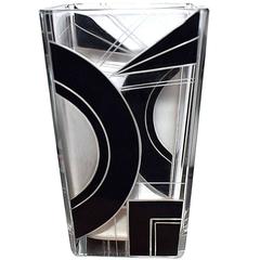 1930s Art Deco Czech Glass Vase by Karl Palda