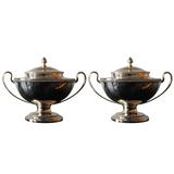 Pair of Augustin Le Sage George III Sterling Silver Tureens, 18th Century