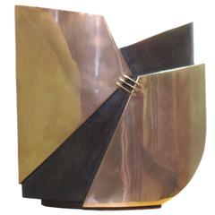 Bronze Vase by Esa Fegdrigolli, Signed, Italy