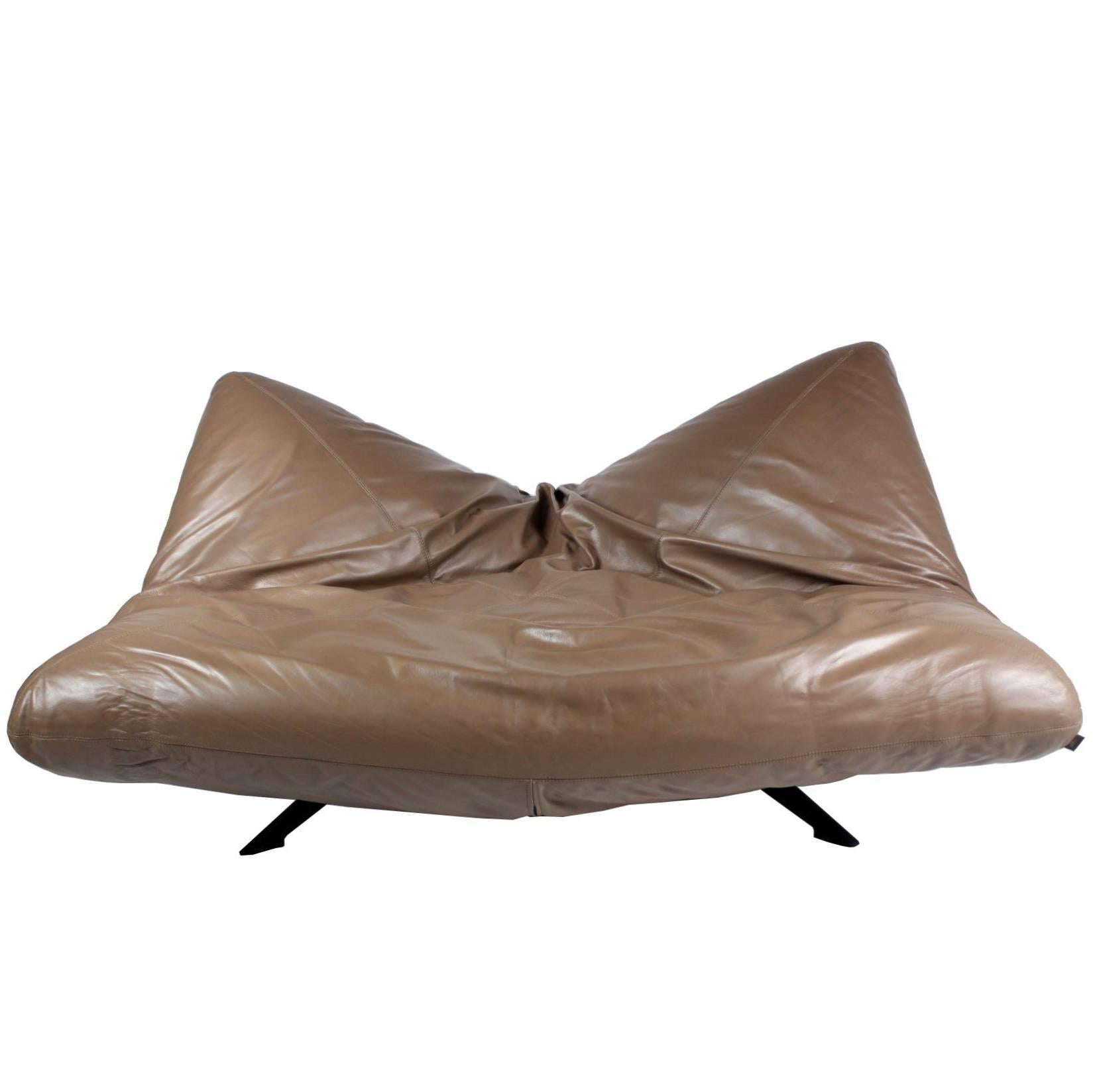 Ribalta Leather Sofa, Designed by F. Ballardini and F. Forbicini, Arflex 1988