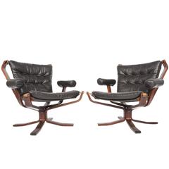 Pair of Armed Falcon Chairs by Sigurd Ressell