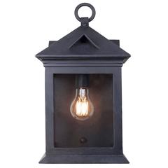 Craftsman Coastal Exterior Wrought Iron Flush Wall Mount Lantern