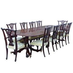 Regency Style Mahogany Pedestal Dining Table