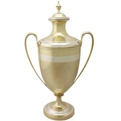 Antique Victorian Sterling Silver Gilt Presentation Cup and Cover 4