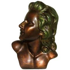 Beautiful Art Deco, French Bust of a Young Woman 11