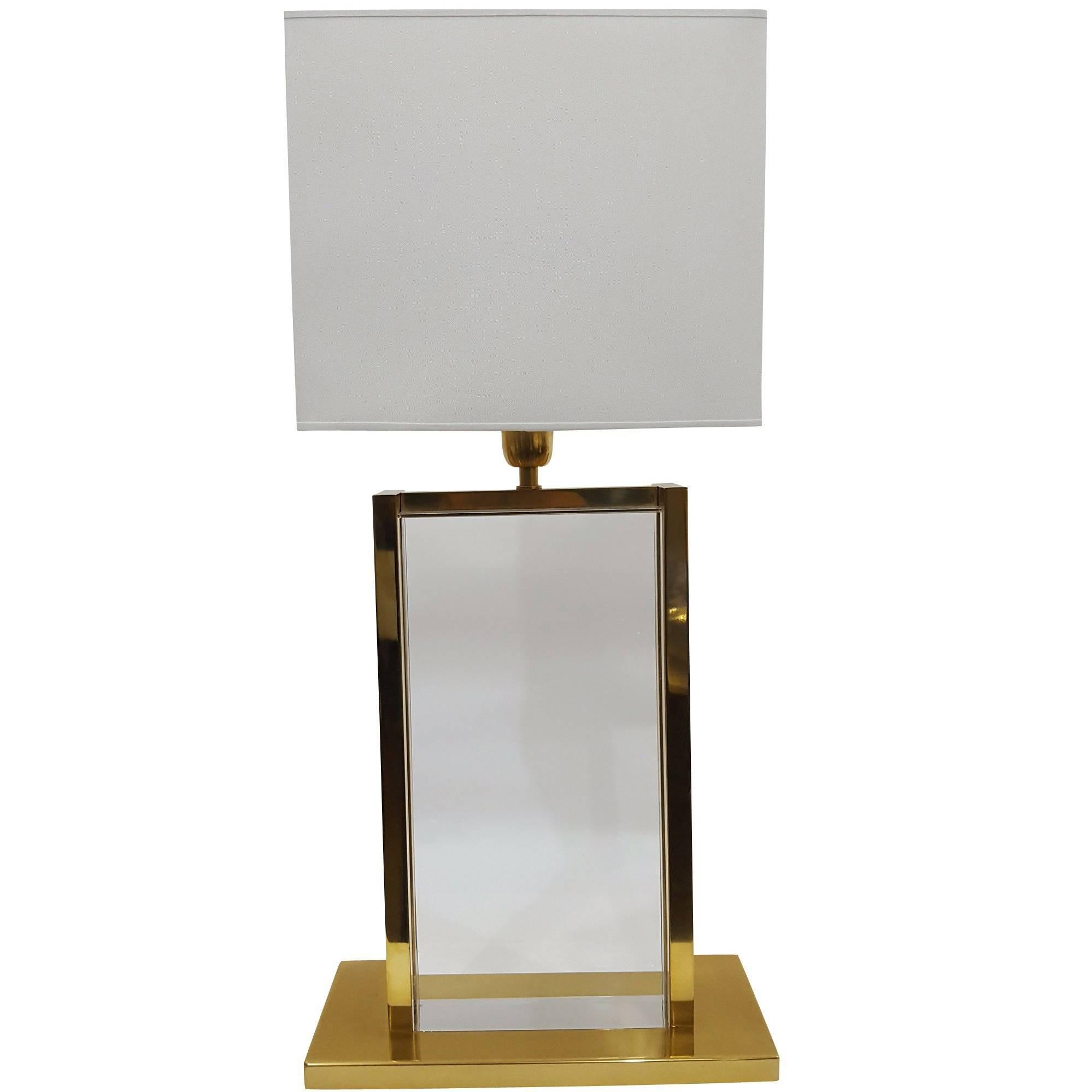 Mies Corners Table Lamp in Brass by Michael Dawkins For Sale
