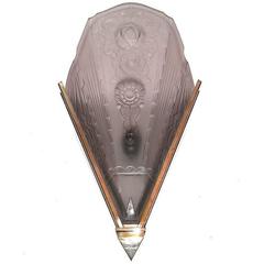 Huge 1930s Art Deco Single Wall Light or Sconce
