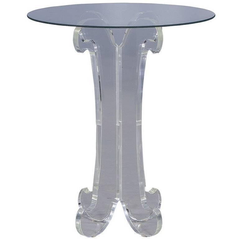 Sculptural Vintage Gl And Lucite Round Side Table For At 1stdibs Sculptural Vintage Gl And Lucite Round Side Table For