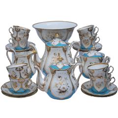 Richly Gold Decorated Old Paris Porcelain Tea Service, France, 1850