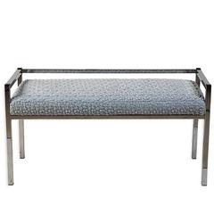 Mid-Century Chrome Bench in Marc Jacobs Ruffle Velvet