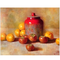 Ginger Jar, Persimmons and Oranges by Aaron Stills