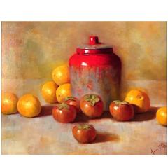 Ginger Jar, Persimmons and Oranges by Aaron Stills 11