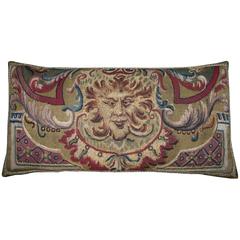 Antique Brussels Baroque Tapestry Pillow, circa 16th Century 4