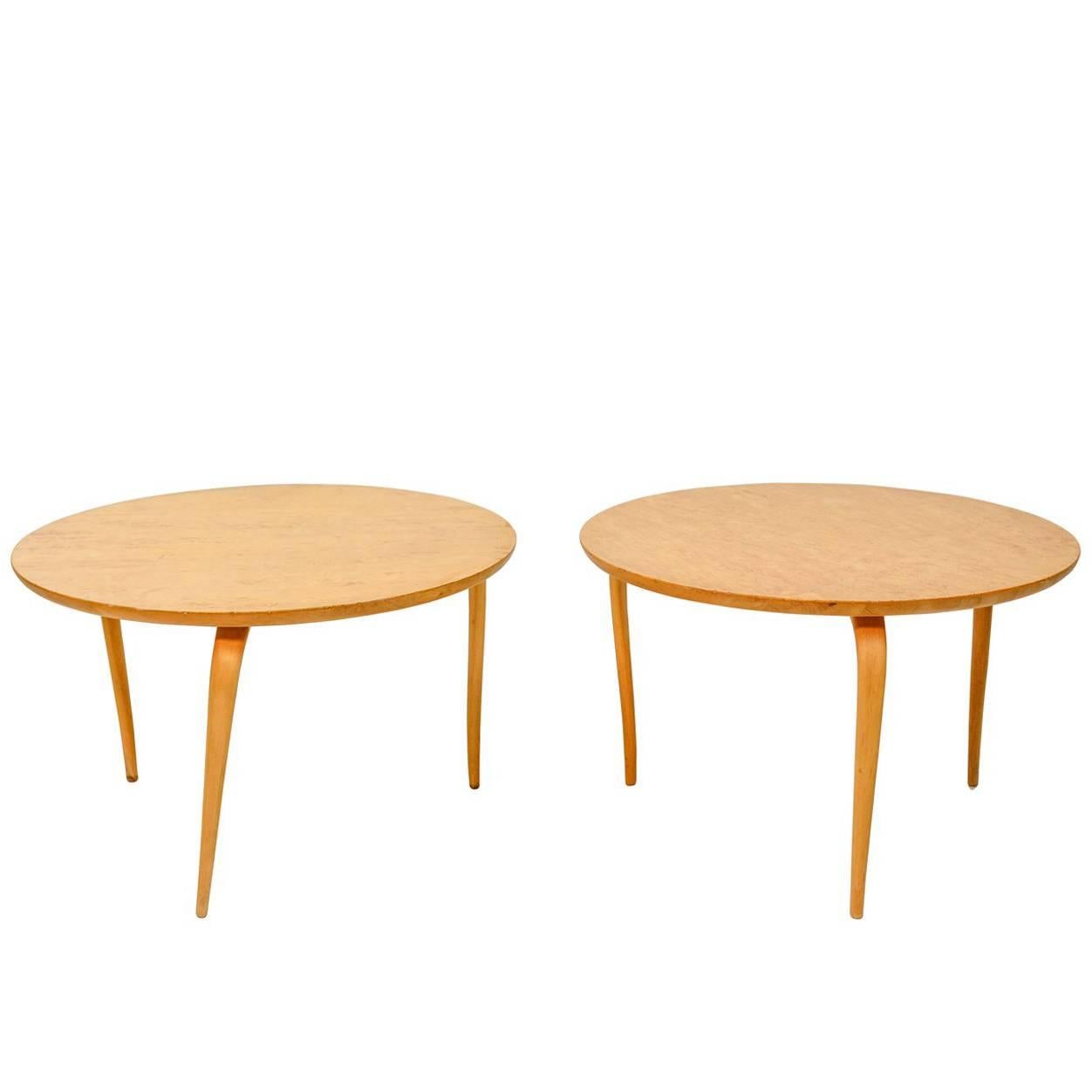 Pair of Burl Wood Side Tables for Karl Mathsson, 1960s For Sale