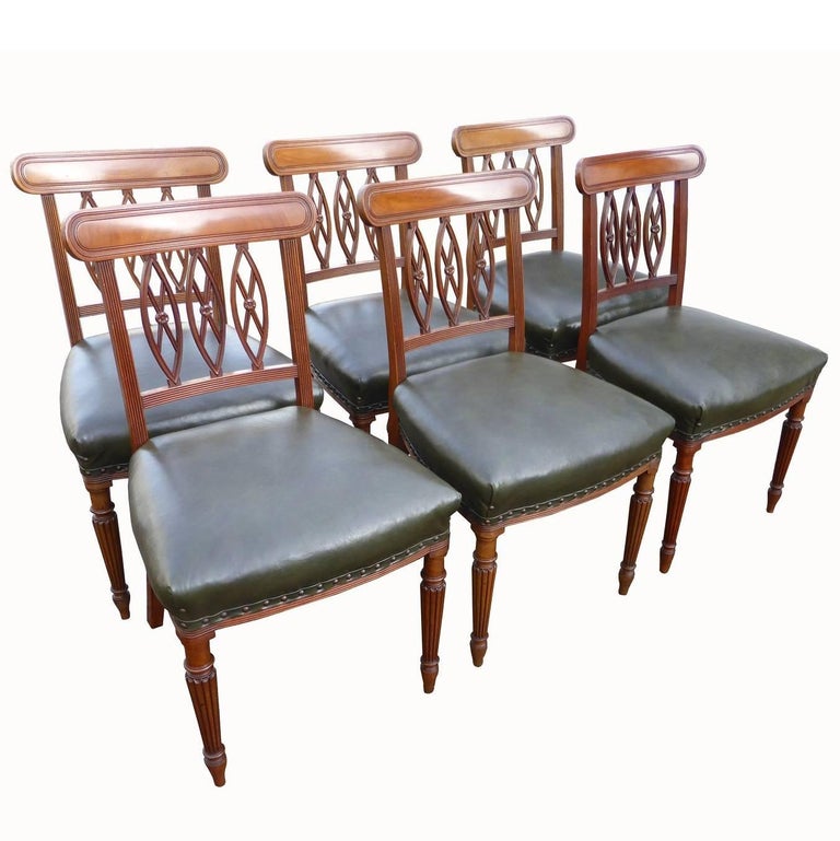 Set of Six Regency Style Mahogany Dining Chairs For Sale at 1stDibs