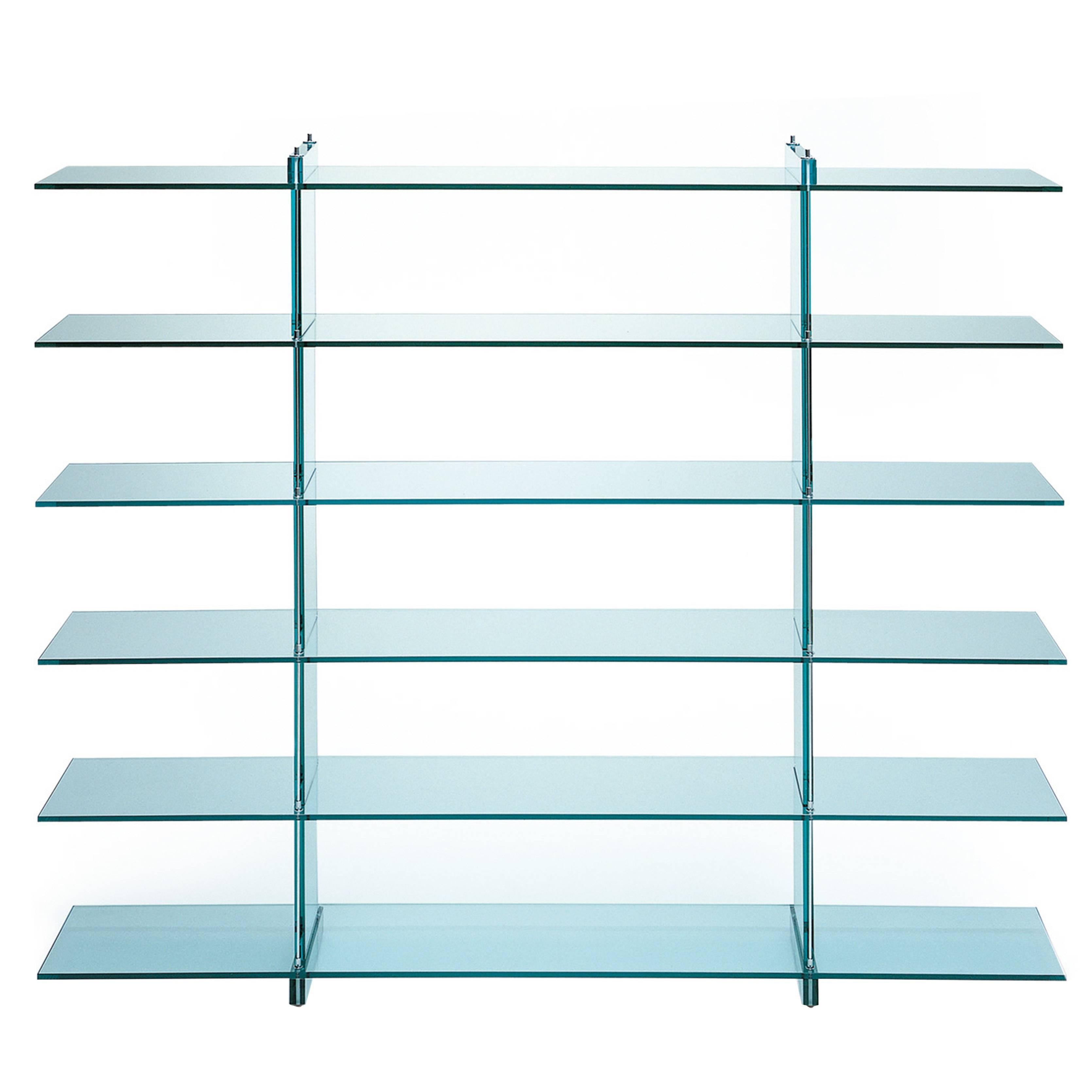 Teso Glass Bookcase Designed by Renzo Piano in 1985 for Fontana Arte