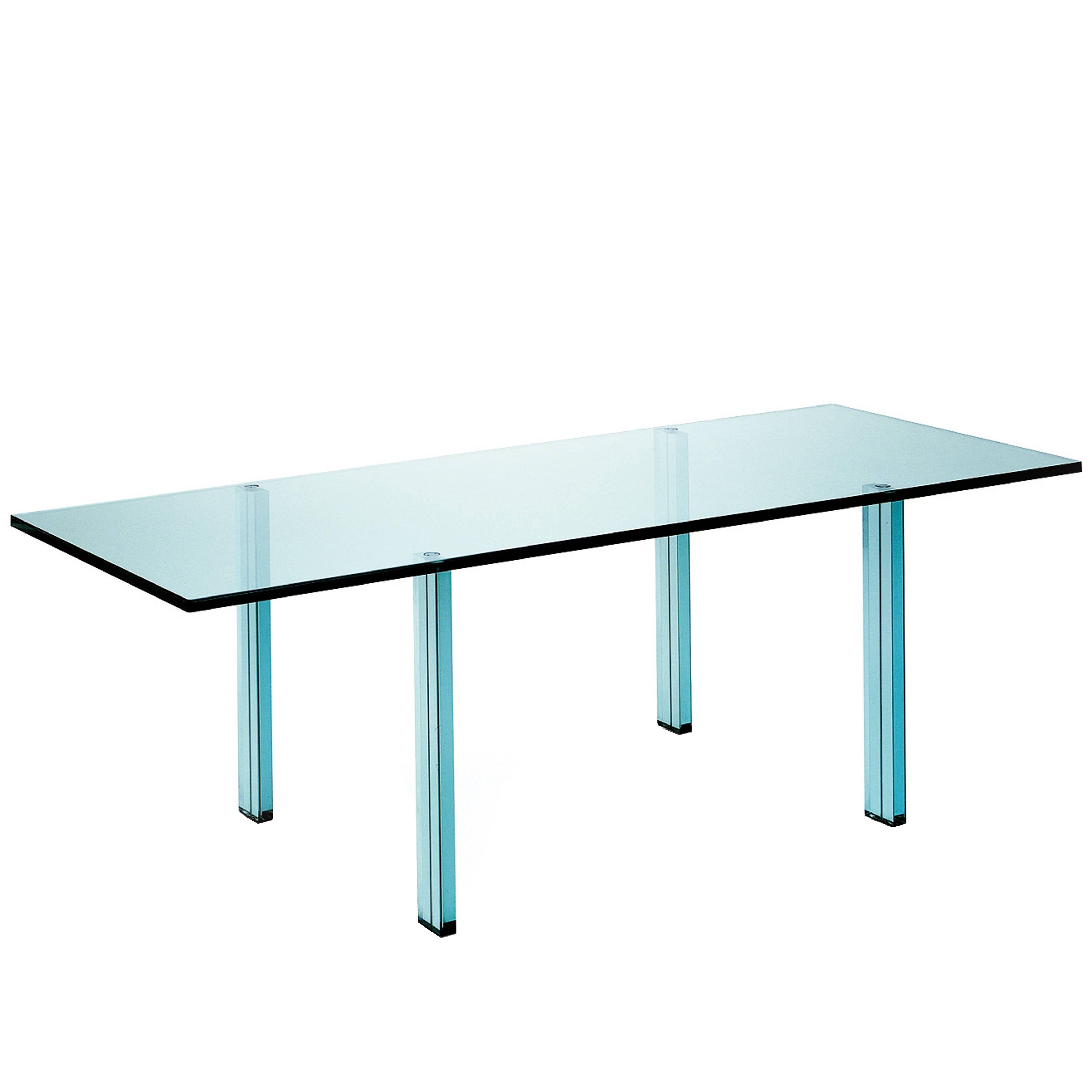 Teso Glass Table Designed by Renzo Piano in 1985 for Fontana Arte For Sale