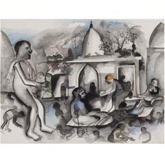 Bhupen Khakhar, 'Near the Temple', Watercolor, 1995