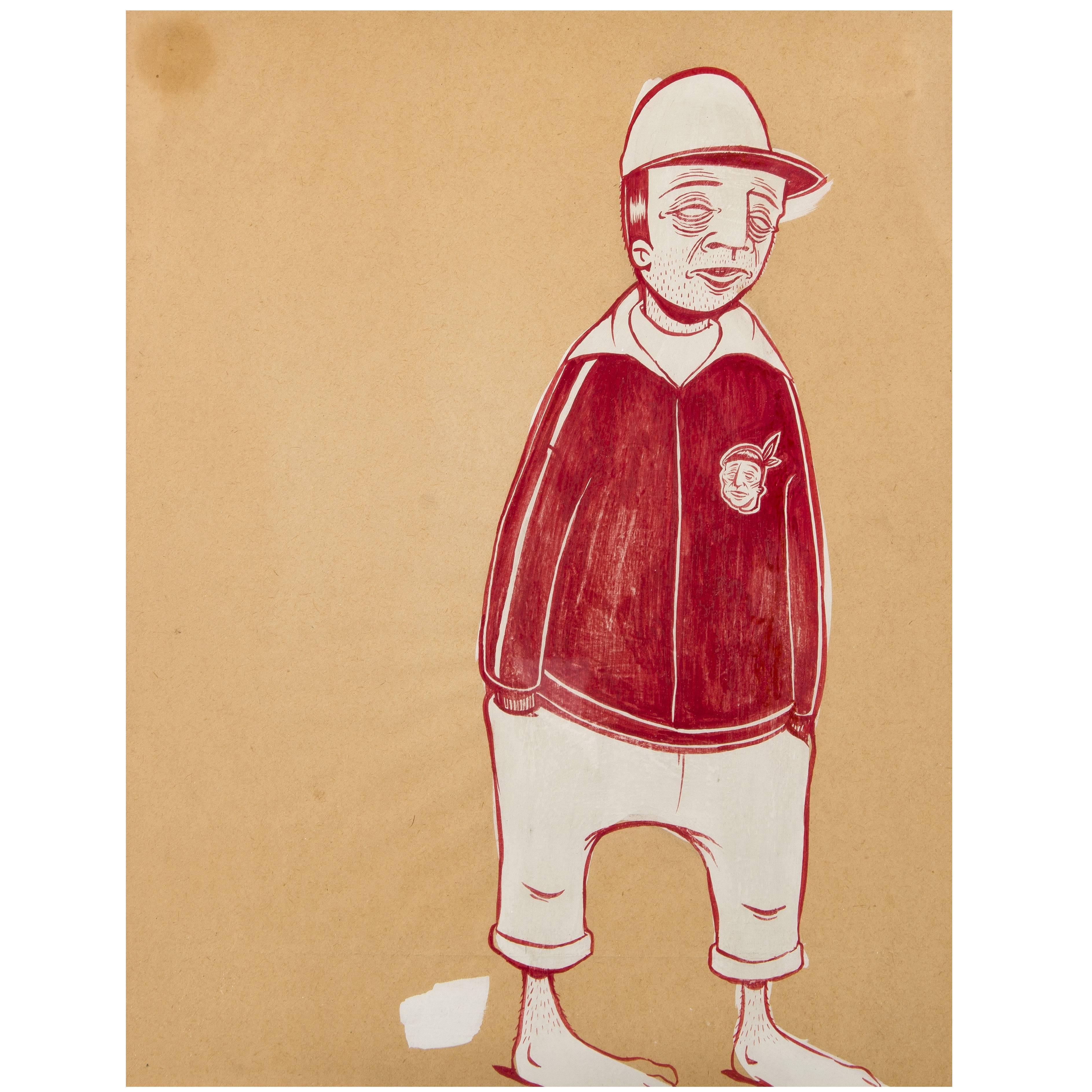 Barry Mcgee, Untitled Installation of 13 Drawings, Ink and Gouache, 1997 For Sale