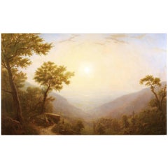 Erik Koeppel Large Luminous Landscape Oil Painting, “Sunrise Over The Hudson”