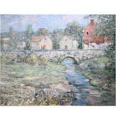 Paul Bernard King Pennsylvania Impressionist Oil Painting, Artists Bridge