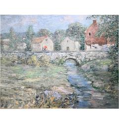 Paul Bernard King Pennsylvania Impressionist Oil Painting, Artists Bridge 2