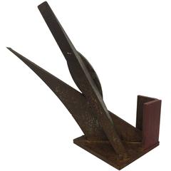 Vintage Welded and Painted Steel Abstract Sculpture in the Constructivist Style