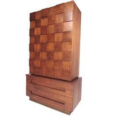 Mid-Century Modern Sculpted Front Armoire in the Style of Paul Evans 3