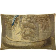 Antique Brussels Tapestry Pillow, circa 17th Century 2