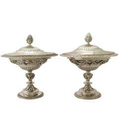 Antique Victorian Sterling Silver Caviar Dishes or Centrepieces 2