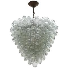French Glass “Bubble” Pendant Light Fixture, circa 1930