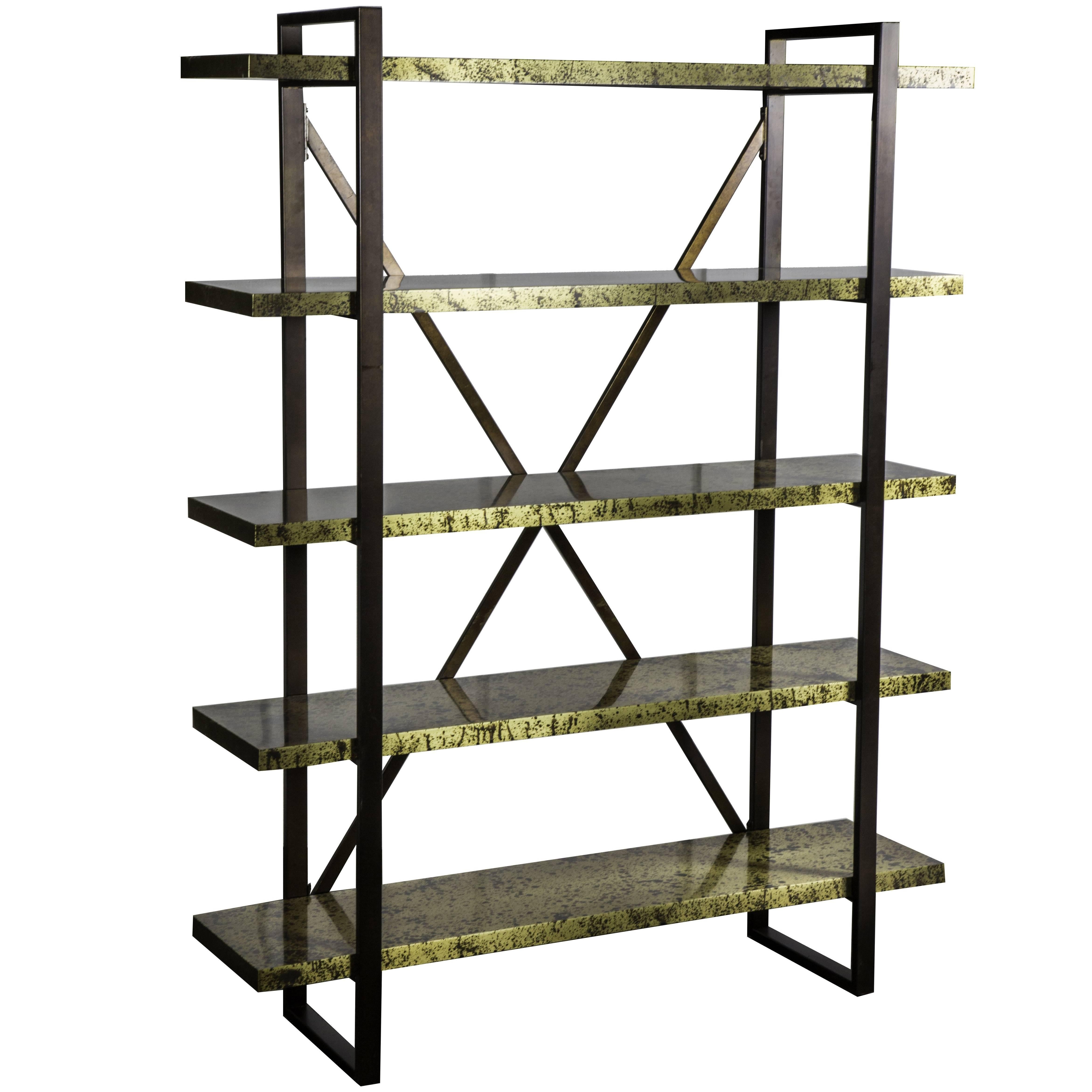 Brass and Bronze Modern Etagere For Sale