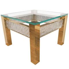 Pair of Square Brass Side Tables 9