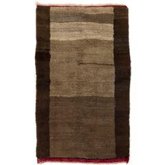 Minimalist Vintage Tulu Rug in Natural Brown Wool