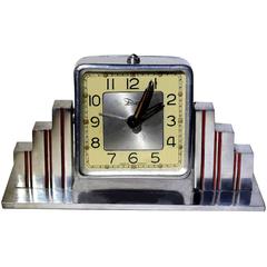 Retro 1930s French Art Deco Skyscraper Clock by Dep