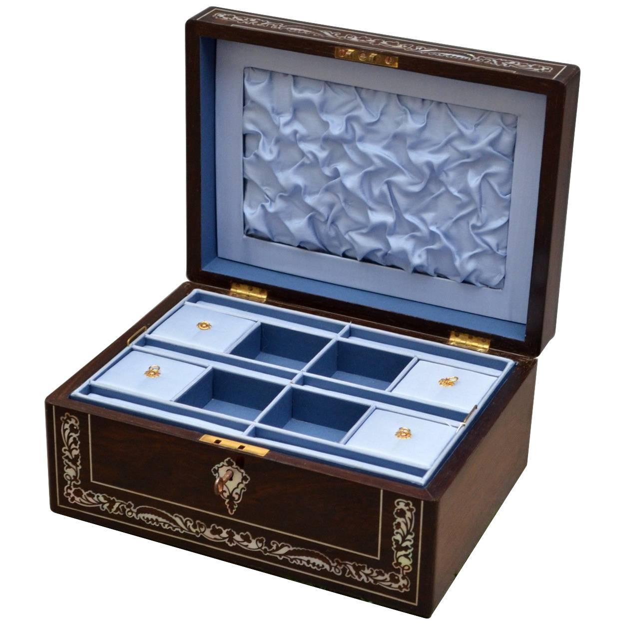 Regency Mother-of-Pearl Inlaid Jewelry Box