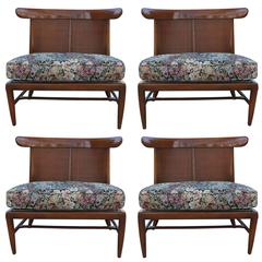 Set of Four Modern Tomlinson Sophisticate Bullhorn Slipper Lounge Chairs