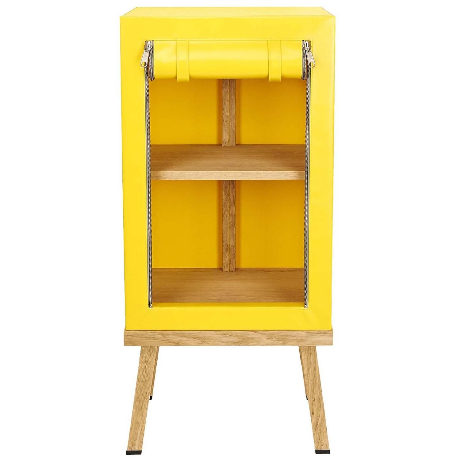 Visser and Meijwaard Truecolors Side Cabinet in Yellow PVC Cloth with Zipper For Sale