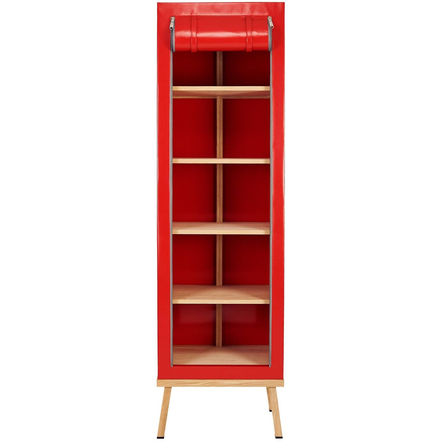 Visser and Meijwaard Truecolors Cabinet in Red PVC Cloth with Zipper Opening For Sale