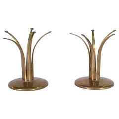 Pair of Brass Candlestick Holders by Ivar Ålenius Björk for Ystad Metal, Sweden