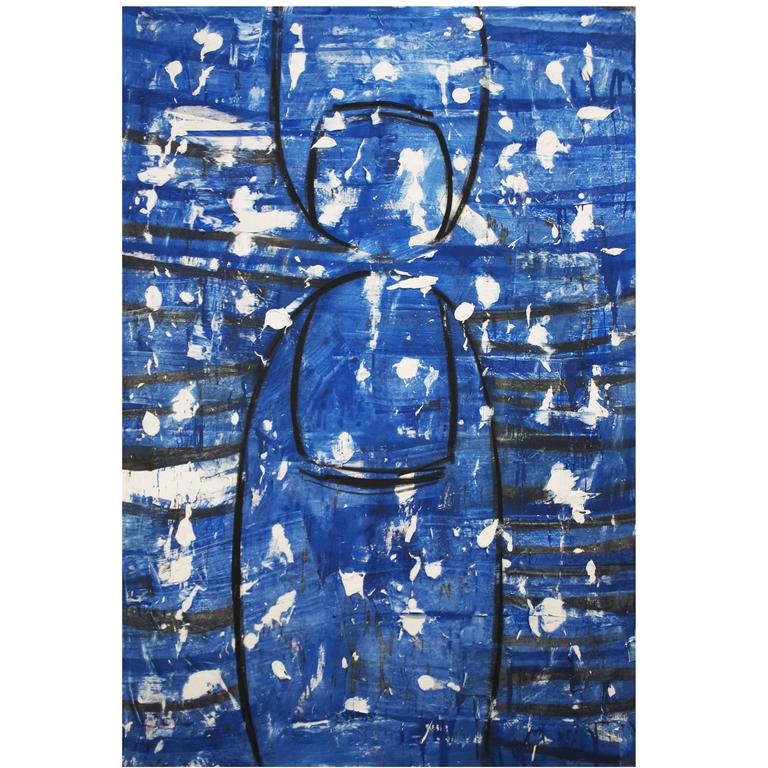 Large Modern Painting "Just A Touch" by Eric Stefanski For Sale
