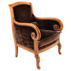 French Empire-Style Scroll-Arm Armchair French Empire-Style Scroll-Arm Armchair