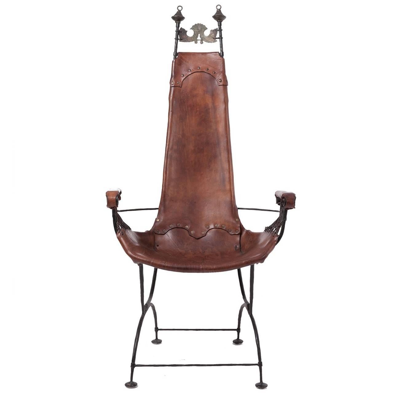 Francois Thevenin Wrought Iron Throne Chair, 1990s im Angebot